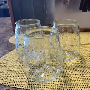 Set of Three Textured Glass Tumblers